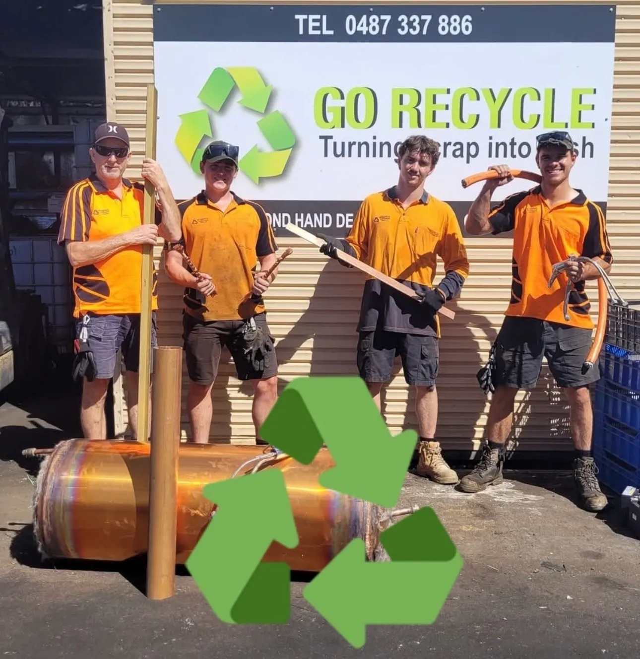 The GoRecycle team at the Wangara yard
